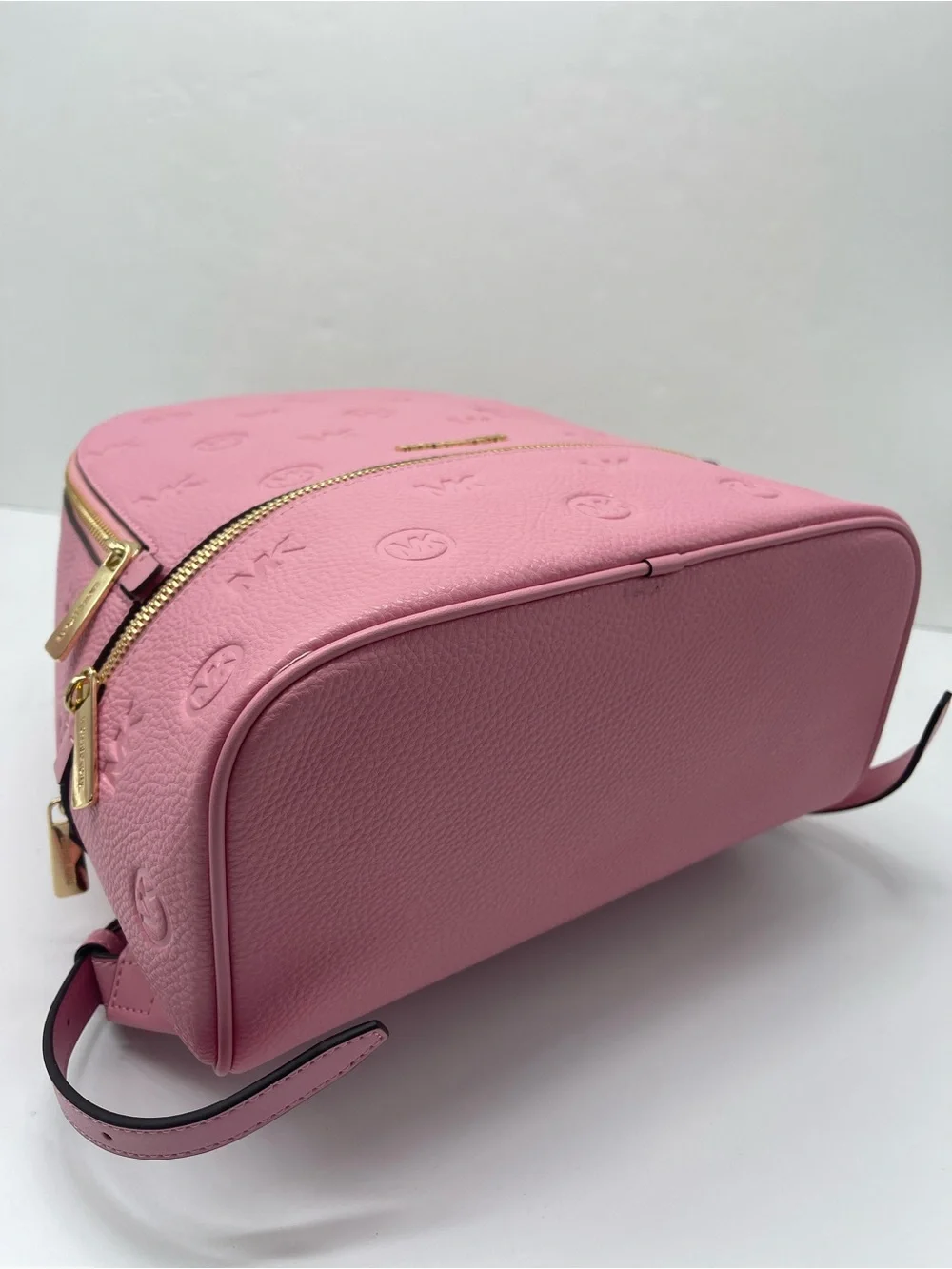 Michael Kors Pink Embossed MK Pebbled Leather Mini Backpack
